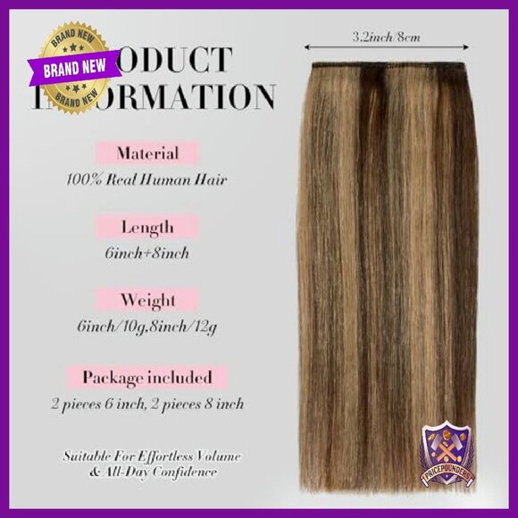 Real Human Hair Clip-In Extensions 6-8 Inch 4 Piece Set Volume main image 7